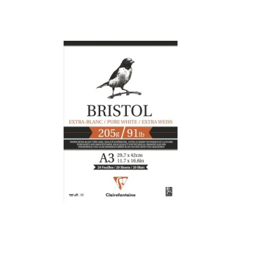 Bloco Bristol A3 205g C/20fls 96172c Clairfontaine